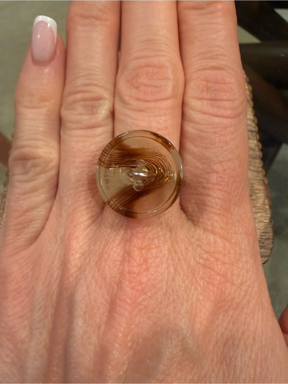 Hand made craft Button Ring - Picture 5 of 6